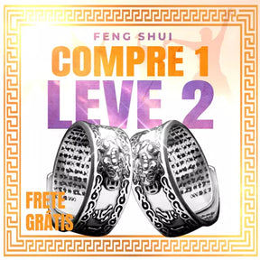 Anel Feng Shui Abundância Infinita em prata, com inscrição de mantras de prosperidade. Oferta especial "Compre 1 Leve 2" com frete grátis, ideal para atrair sorte e abundância. Design detalhado e simbolismo espiritual. Pelicano Azul.
