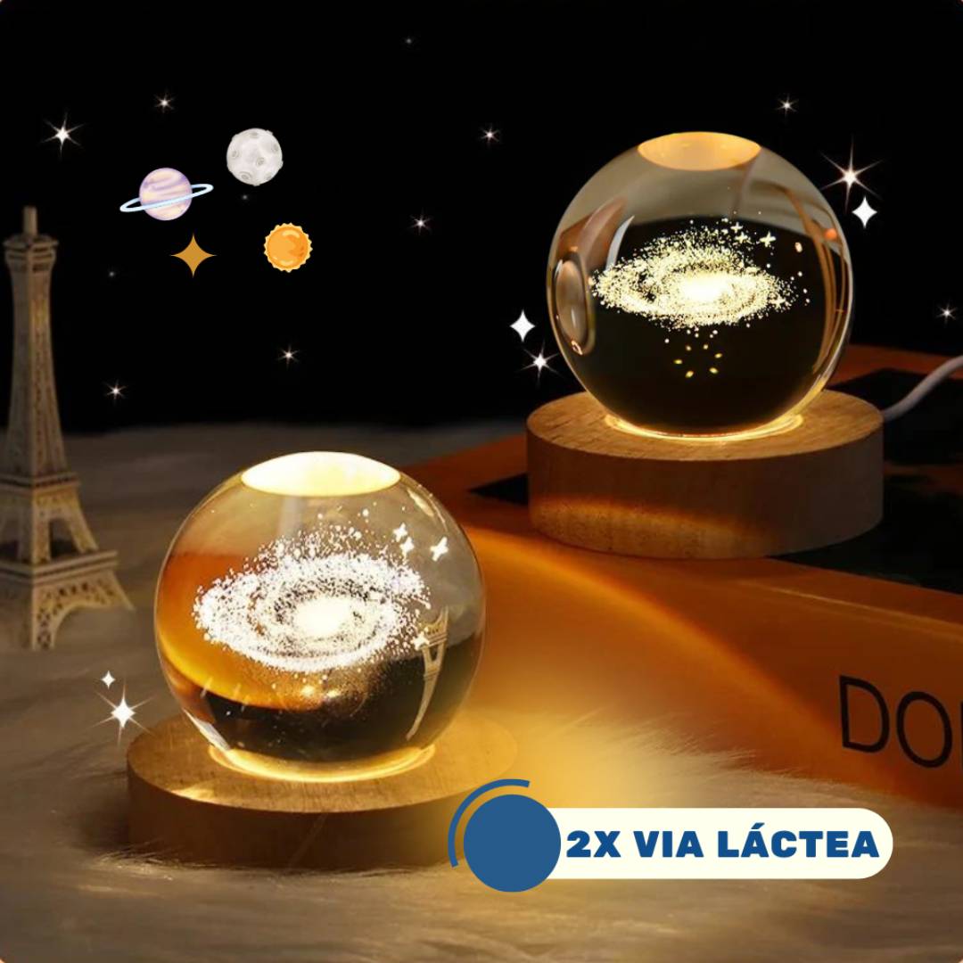 Duas-Luminarias-Planetarias-3D-Com-Base-Em-LED-De-Madeira-Da-Via-Lactea Pelicano Azul