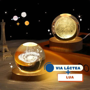 Duas-Luminarias-Planetarias-3D-Com-Base-Em-LED-De-Madeira-Da-Via-Lactea-E-Lua Pelicano Azul