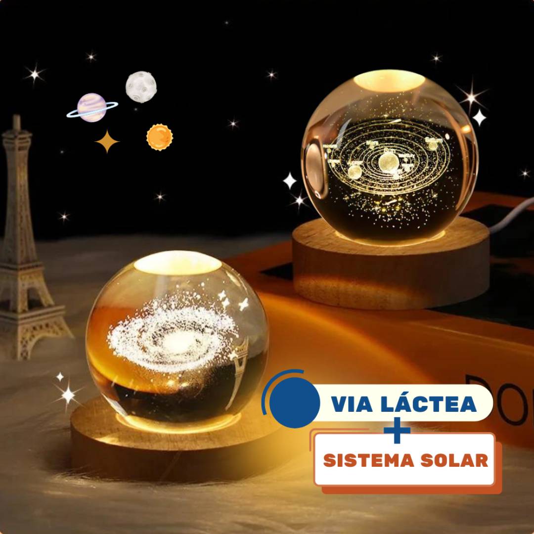 Duas-Luminarias-Planetarias-3D-Com-Base-Em-LED-De-Madeira-Da-Via-Lactea-E-O-Sistema-Solar Pelicano Azul